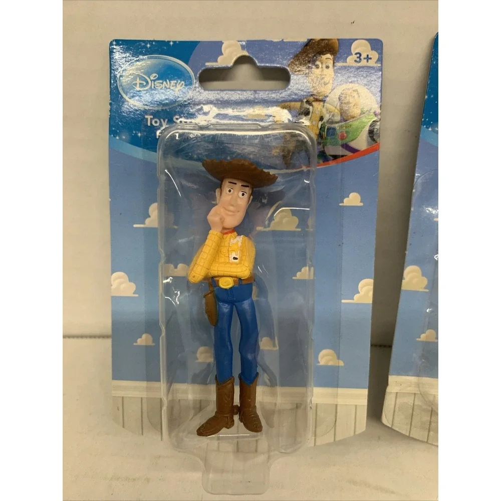 Lot Of 2 Disney Pixar Toy Story Mini Figurines Woody & Rex Pic, New!